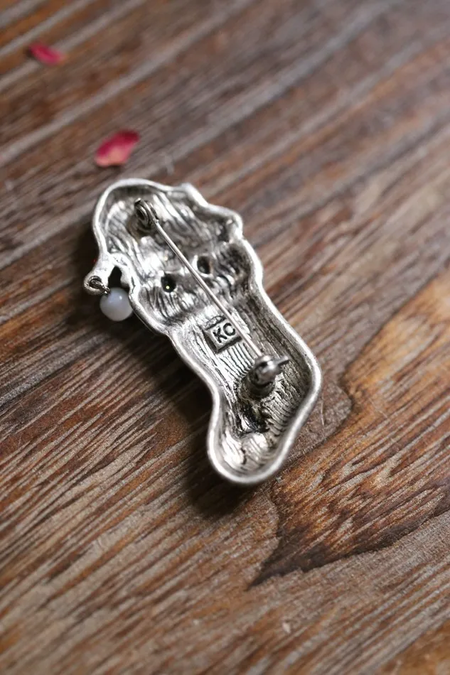 Жемчужная брошь милая мультяшная мышь в красной обуви нежный дизайн