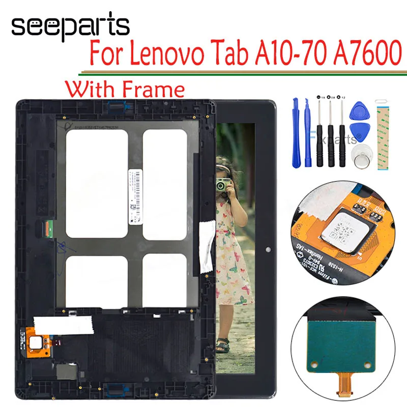 ЖК-дисплей с дигитайзером на 10 1 дюйма Lenovo Tab сенсорный экран рамкой для A7600