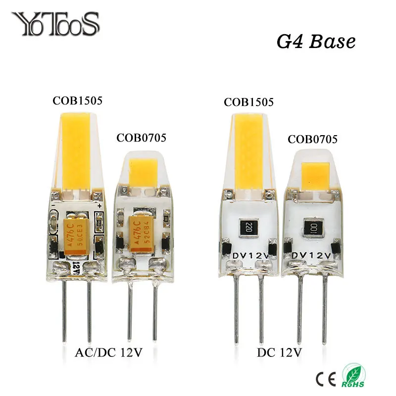 YOTOOS светодиодный светильник G4 лампа AC/DC 12V 1 5 Вт 3 мини COB SMD ing 360 Угол луча заменить