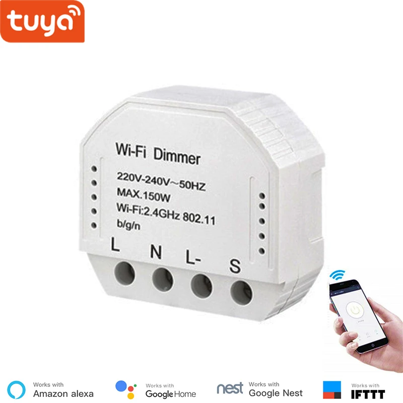 5 шт. Tuya Smart WiFi реостат, переключательный модуль 150 Вт умный переключатель диммер работа с Alexa Echo Google Home Совместимость