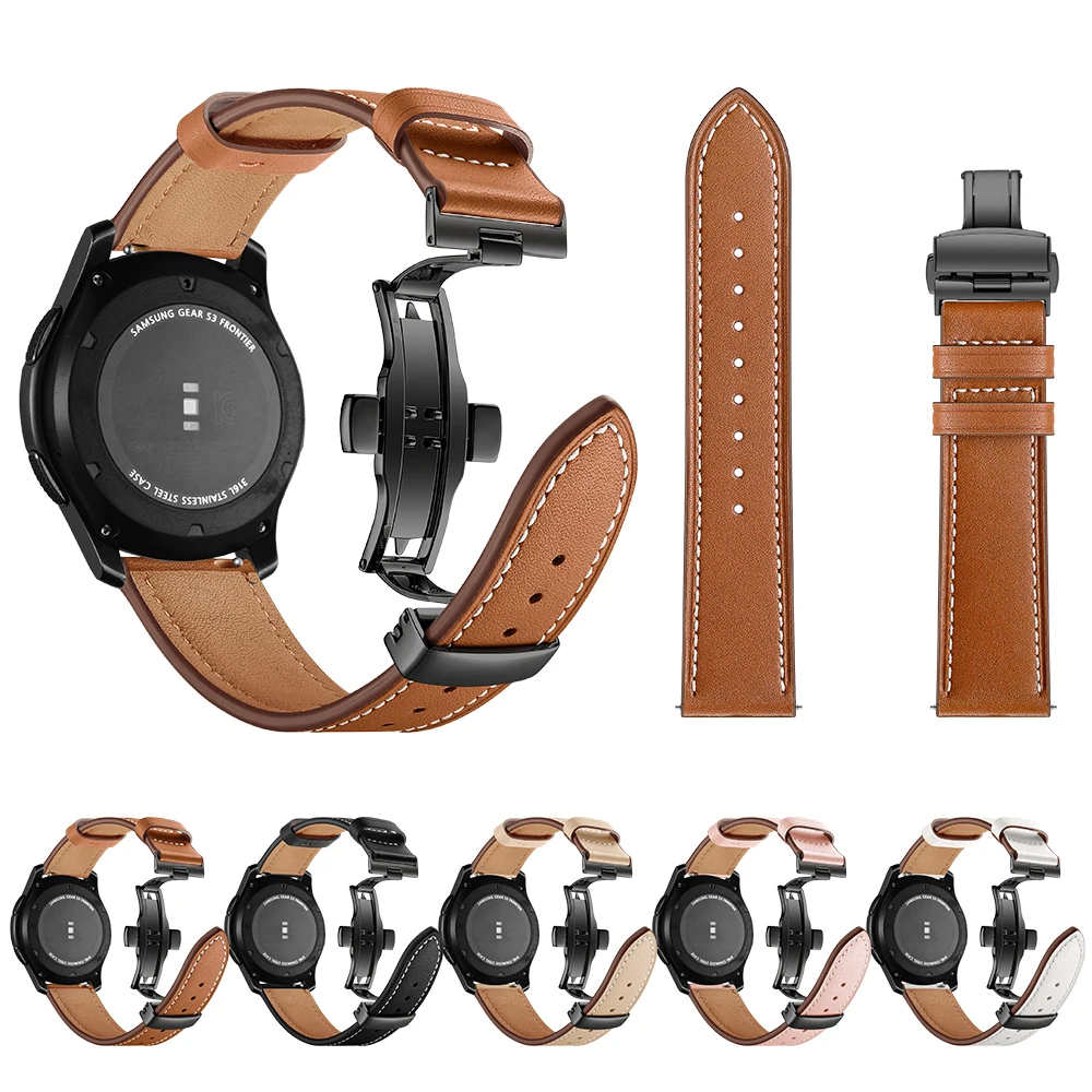 

Leather strap for Samsung Gear S3 Frontier/Classic band Galaxy watch 46mm bracelet smart watch Accessories 22mm watch band