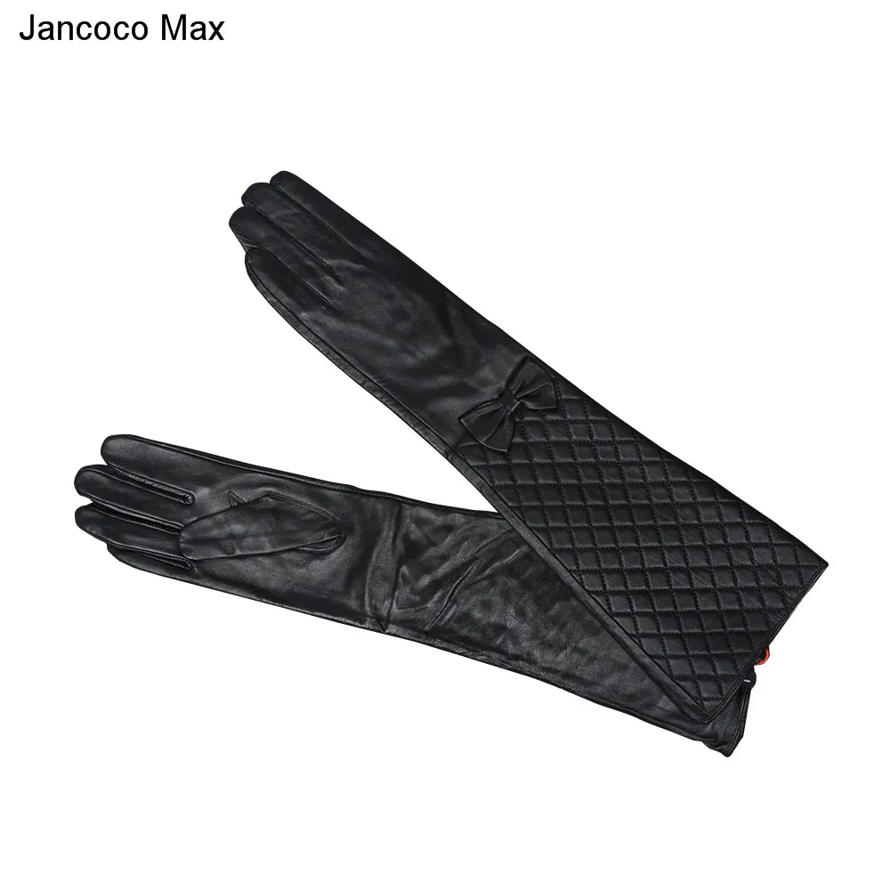 Jancoco Max модные стильные женские длинные перчатки из натуральной овечьей кожи весна осень зима украшение с бантом S2067