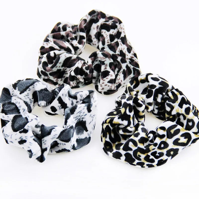 20 шт леопардовой раскраски из меха пони бархат резинка для дамы волосы в