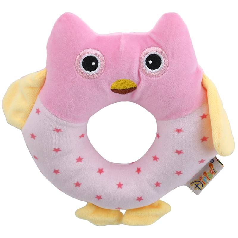 Детская погремушка в форме совы подвесное кольцо с мультипликационным животным