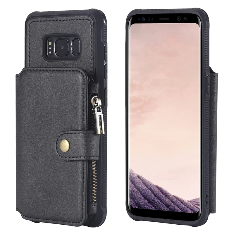 Кожаный чехол для samsung Galaxy S8 S9 S10 Plus S10E кошелек на молнии мягкий держатель для карт чехол для samsung Note 10 10+ 9 8 чехол для телефона