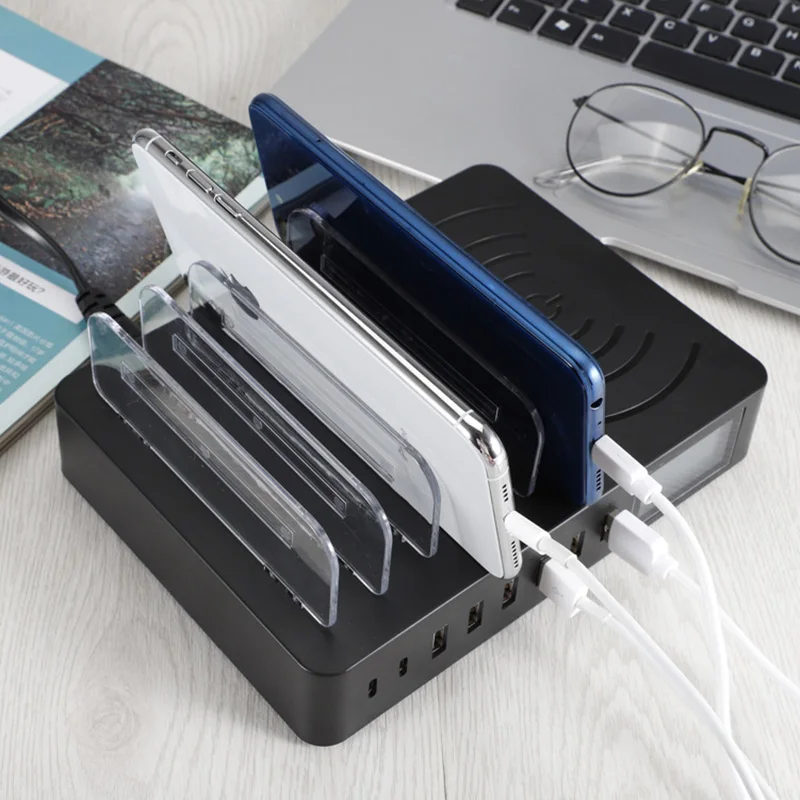 

7.5W Qi Wireless Fast Charger For iPhone XS MAX XR X 8 Plus 50W Smart Type-C USB Multi USB Charger HUB Station Phone Holders