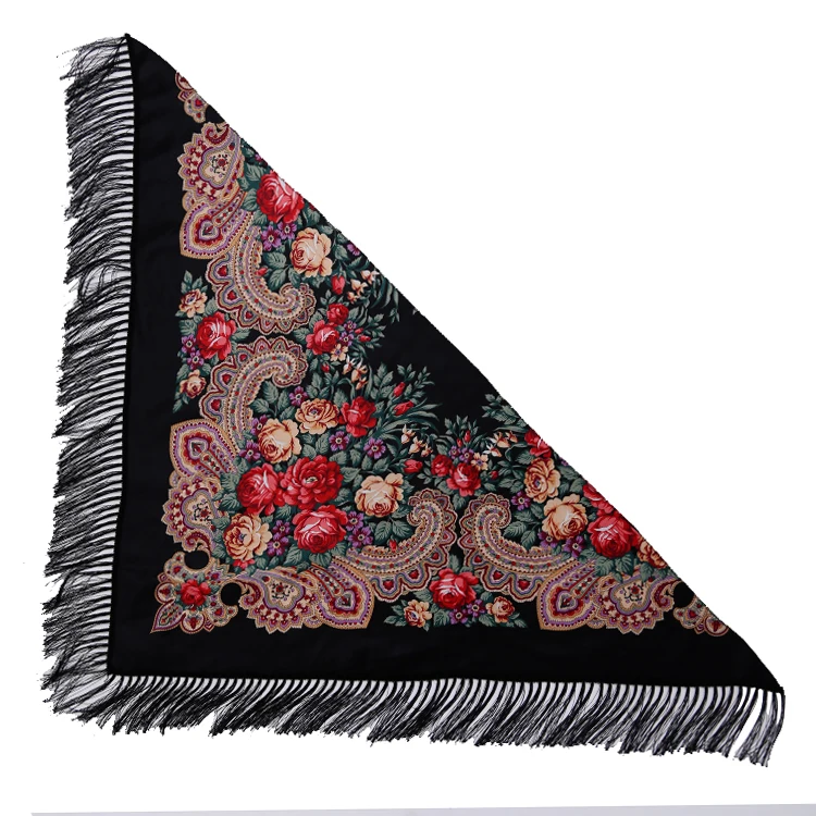 Зимний треугольный шарф с принтом для женщин брендовый роскошный пашминовый