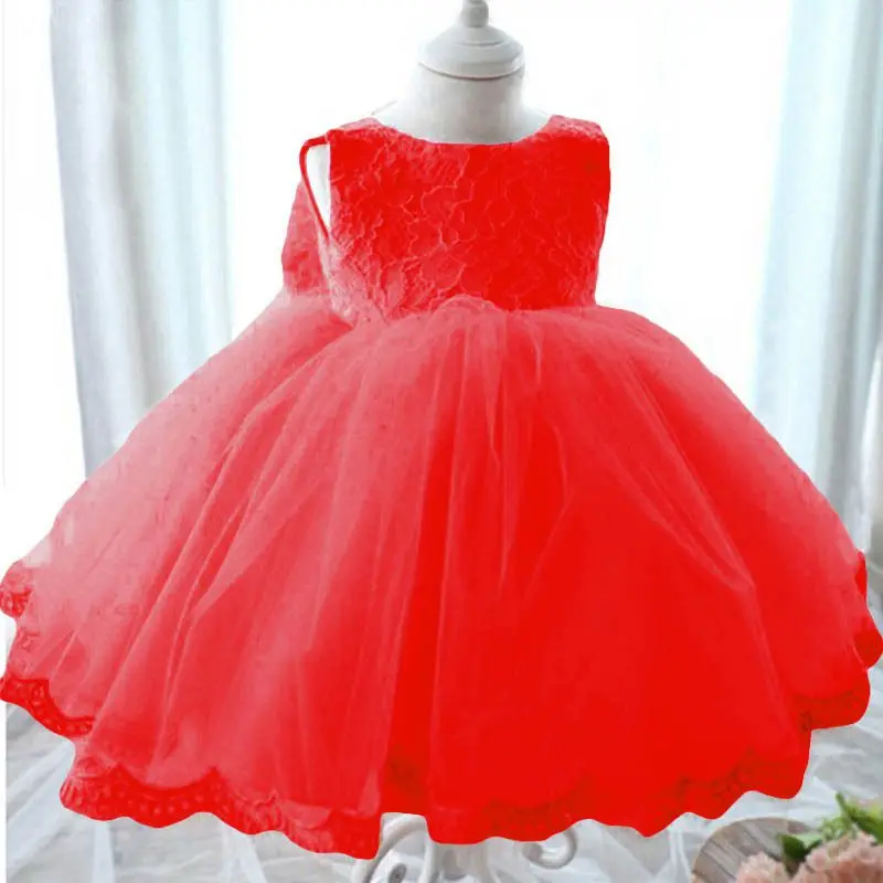 2018 Baby Girl Dress Party Lace Chirstening Infantil Vestido Kids Birthday for Infant Bowknot | Детская одежда и обувь