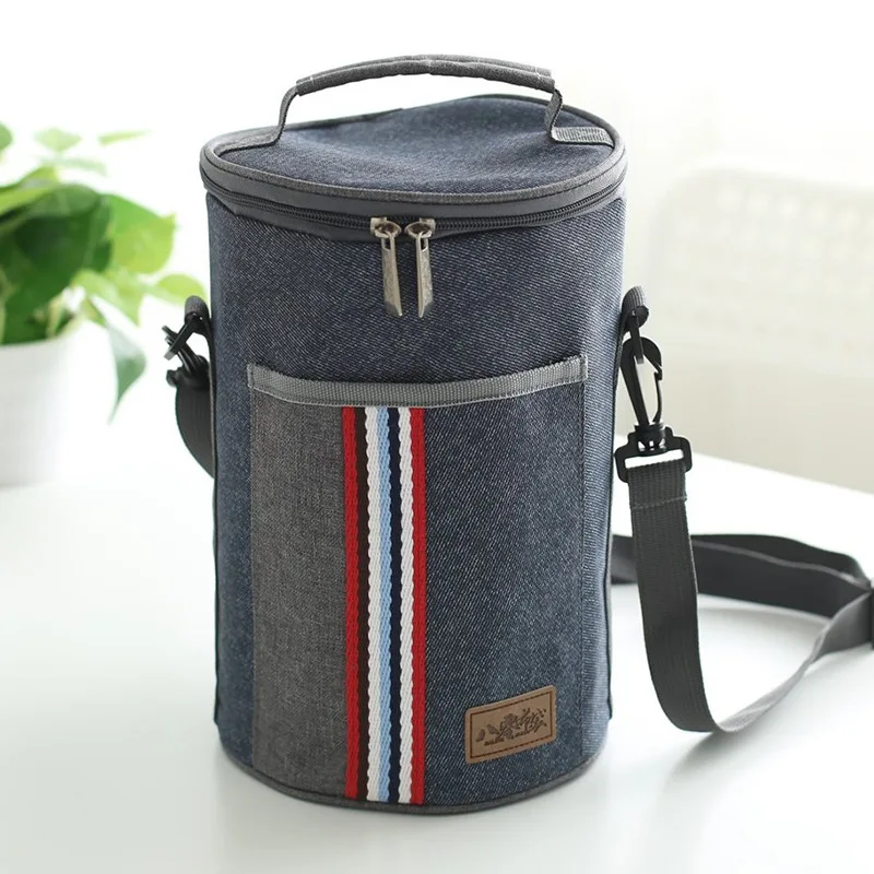 Новая модная цилиндрическая Термосумка для ланча термоизолированная сумка еды