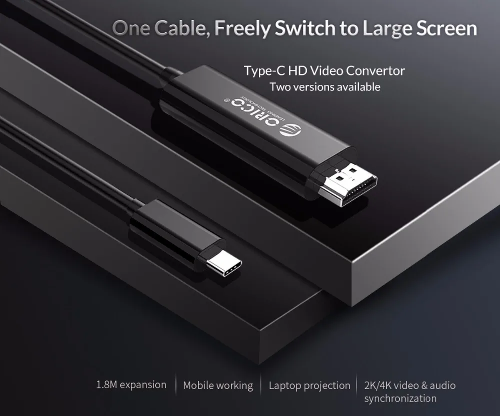 ORICO USB C кабель HDMI-HDMI 4 K 1080 P 3D Тип C кабель для samsung S8 S9 Hawei 10 P20 HD ТВ игры MacBook USB-C HDMI адаптер