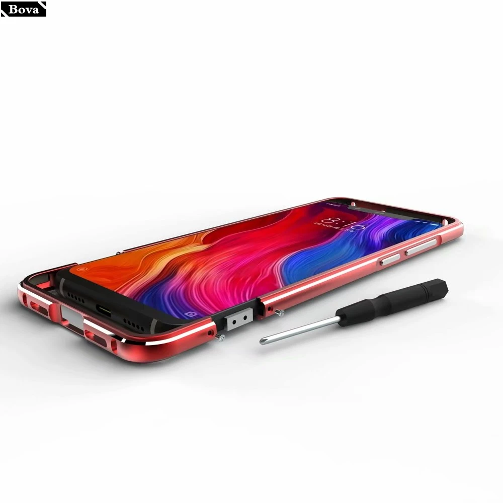 for fundas Xiaomi Mi8 Case Luxury Deluxe Ultra Thin aluminum Bumper For Xiaomi Mi8 6.21" Case+ 2 Film(1 Front+1 Rear