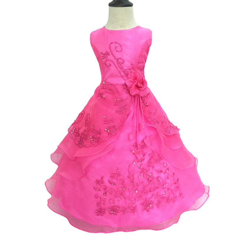 New Princess Dresses with Self-contained bustle for Girls and Tutu Dress in wedding party Costumes 2-14 years Kids dress | Детская