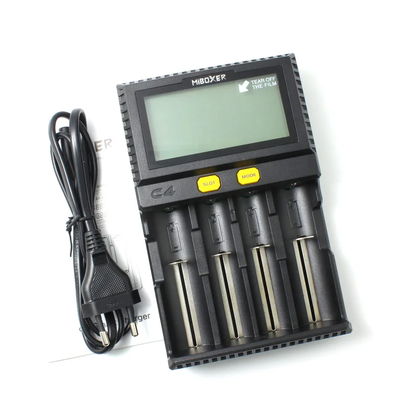 Оригинальное умное зарядное устройство Miboxer C4 LCD для Li Ion IMR INR ICR LiFePO4 18650 14500 26650 16340