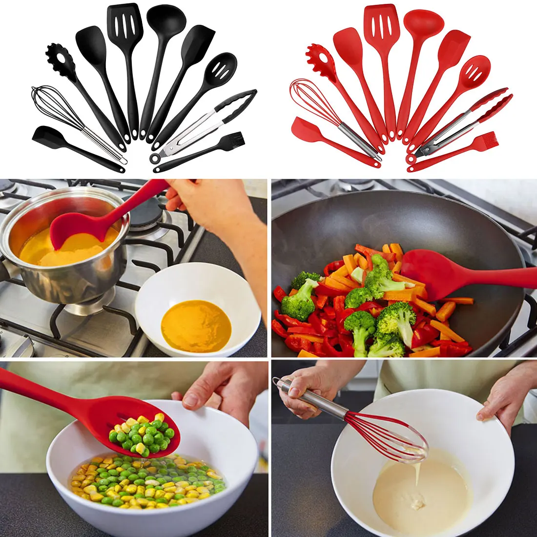 Силиконовая Антипригарная посуда Столовый Набор для кухни ложка приготовления