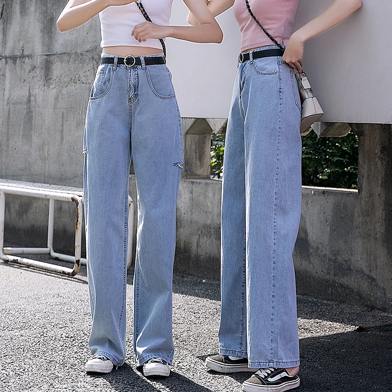 2020 мягкие хлопковые джинсы для девочек с высокой талией длинные джинсовые штаны