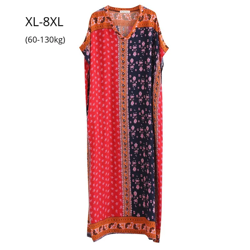 Женское летнее платье размера плюс 10XL 9XL 8XL Стильное элегантное Хлопковое с