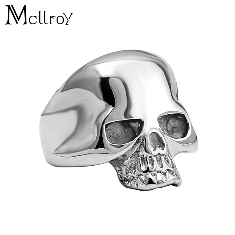Mcllroy модные кольца титановая сталь череп для мужчин ювелирное изделие