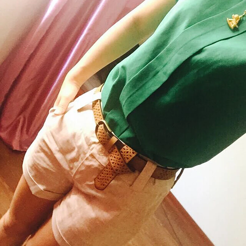 HIMUNU 2016 НОВАЯ Мода Искусственной Кожи Женщин Пояса выдолбленные Тип D Пряжкой