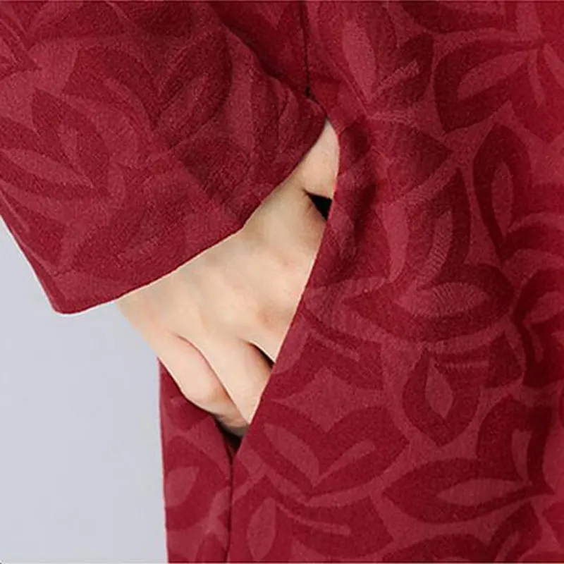 Женское платье с цветочной вышивкой свободное хлопковое большого размера