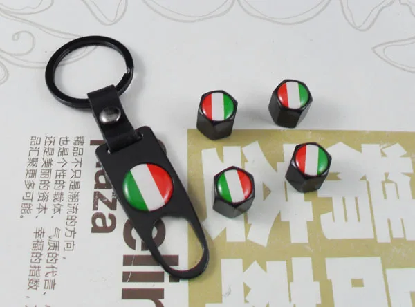 4 шт. итальянский флаг колеса шины клапан Стволовые крышки воздуха набор брелок |