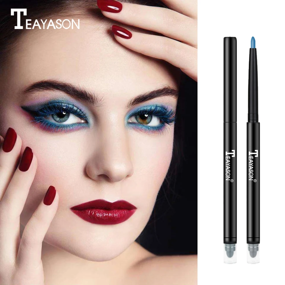 Цветная подводка для глаз Teayason с губчатой щеткой долговечная натуральная