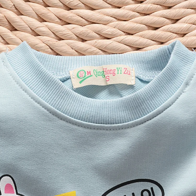 Модный хлопковый топ с длинными рукавами и рисунком для детей ясельного возраста