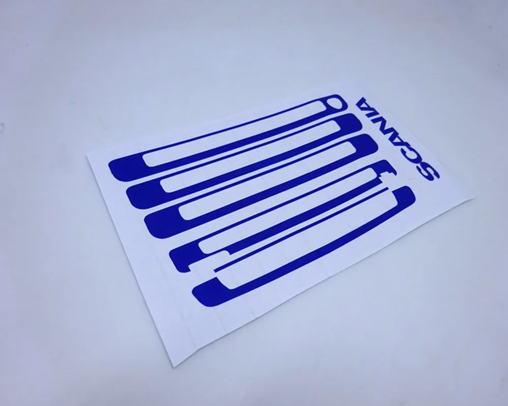 

New scania grilling logo colours adhesive sticker/decals for tamiya 1/14th scale rc scania actros trailer tractor truck