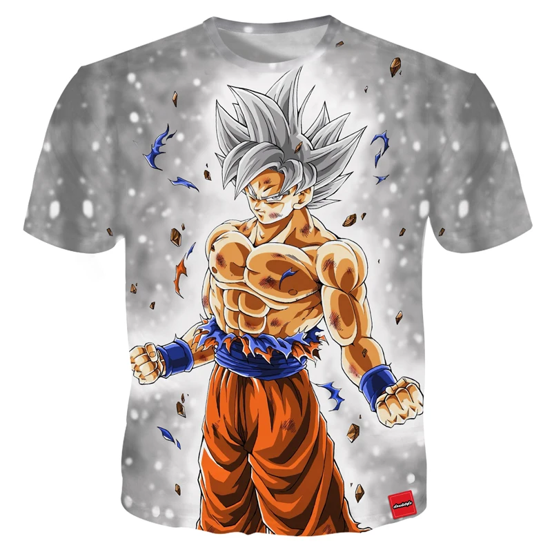 7XL Летние футболки Для мужчин принтом Goku Dragon Ball 3D футболка классная футболки для девочек топы с принтами из аниме для Для мужчин Уличная размера плюс пользовательские Прямая поставка