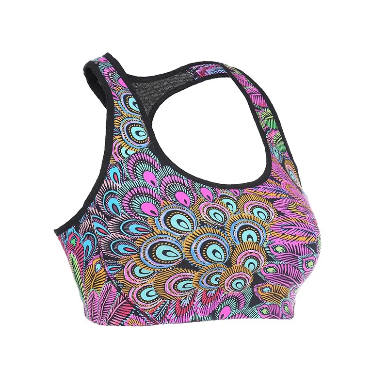 Профессиональный женский бюстгальтер с вышивкой для занятий йогой и фитнесом