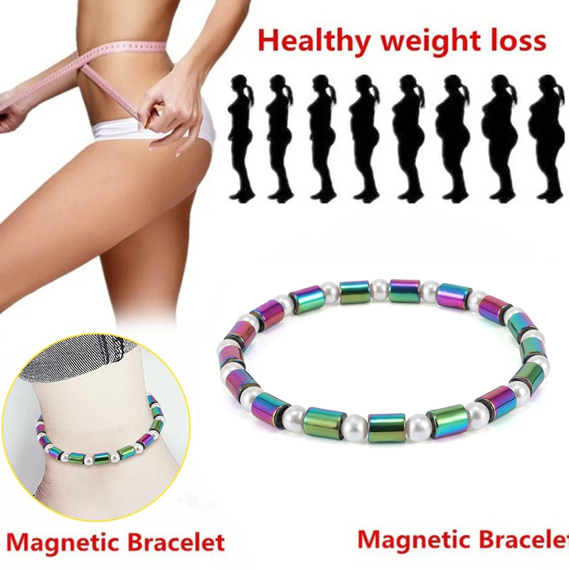 Модный Цветной черный камень магнитный браслет для похудения терапевтический