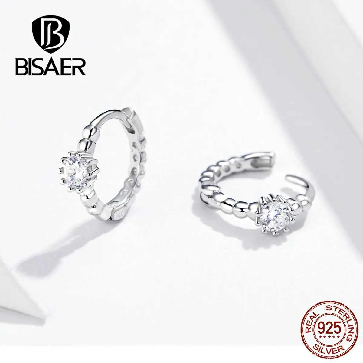 Женские круглые серьги гвоздики из серебра 925 пробы с фианитами|Серьги-гвоздики| |