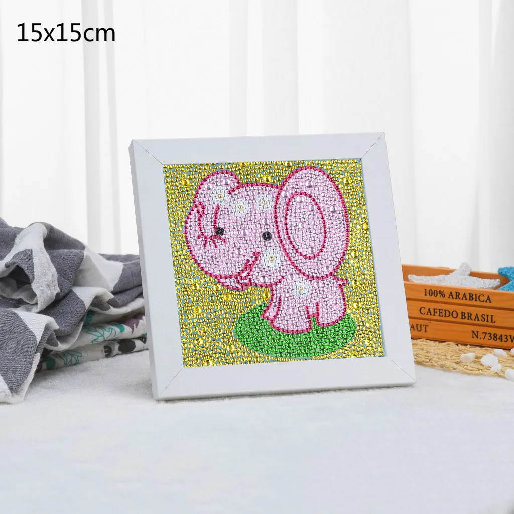 elephant 2 5D DIY Полная Алмазная Картина милые животные алмаз особенной формы вышивка динозавр собака слон для детей игрушка для декорации дома - Цвет: elephant 2