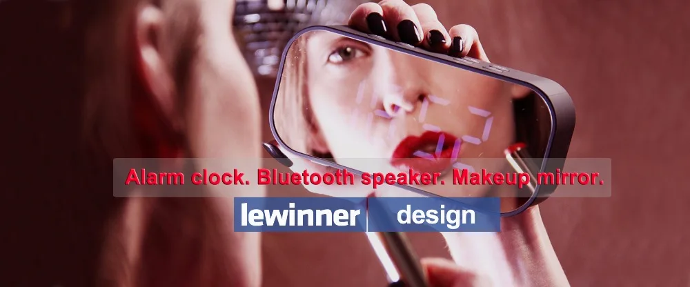 Lewinner Многофункциональные Беспроводные Bluetooth колонки с часами Домашний Мини светодиодный дисплей цифровой Настольный будильник для офиса спальни