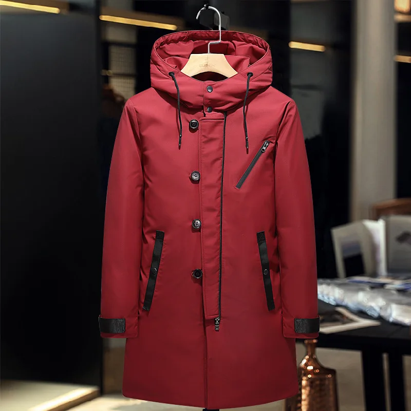 Бесплатная доставка зимняя мужская повседневная куртка средней длины с