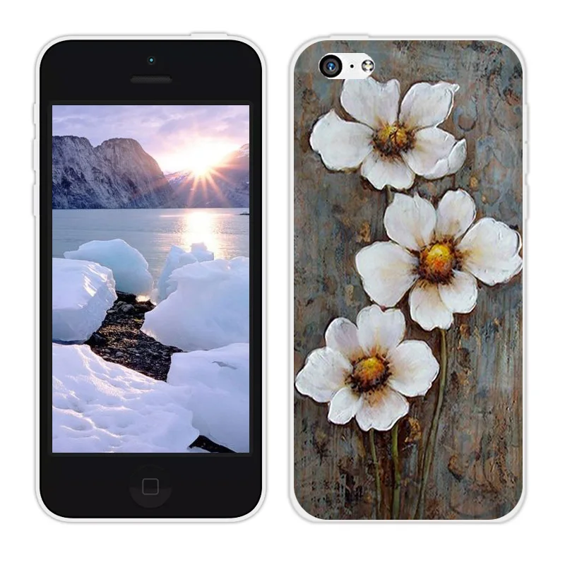 4.0-5.8&quot for iPhone 5 5C 5S SE Phone Cases Clear Matte Silicone Cover For 7 8 plus X 10 Oil Painted 6/6S | Мобильные телефоны и