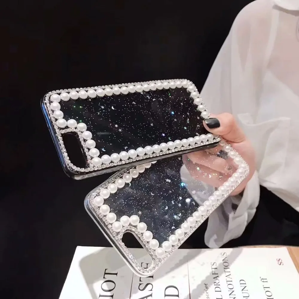 XINGDUO чехол для телефона Samsung Note 9 8 bling Звезды Луна Роскошный Жемчужный драгоценный