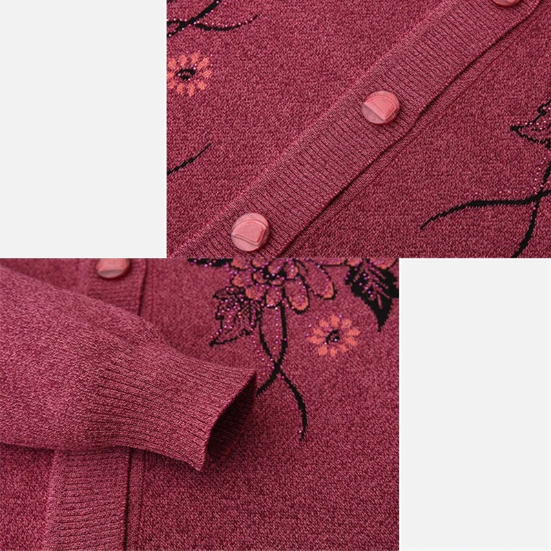 Women Knitted Cardigan Coat Autumn Winter 2019 New Casual Long Sleeve Flower Knit Sweater Female Jacket Large Size 4XL R521 |