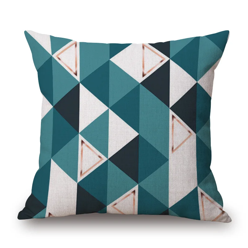 teal color geometric cushion cover nordic decoration for home office cafe deer cojines arrow almofada | Дом и сад