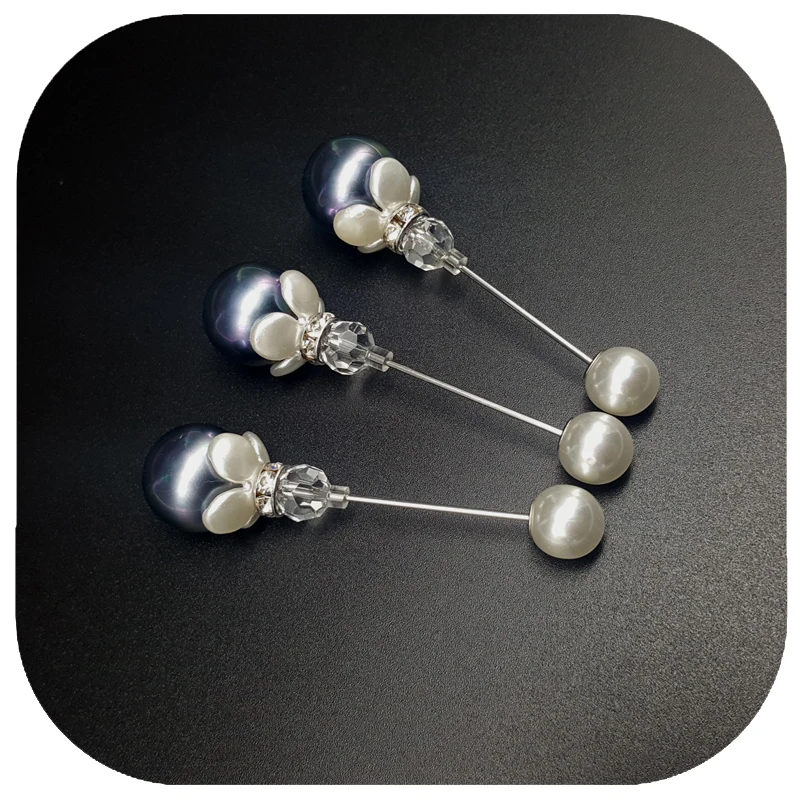 Новое поступление блестящий черный жемчуг бусина нагрудные булавки/хиджаб