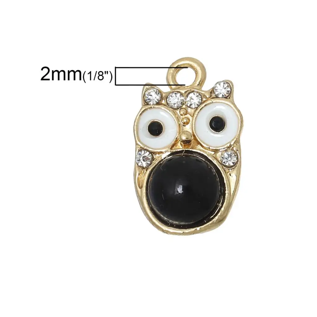 DoreenBeads цинковый металлический сплав + стразы Акриловые шармы Для Подвески Сова