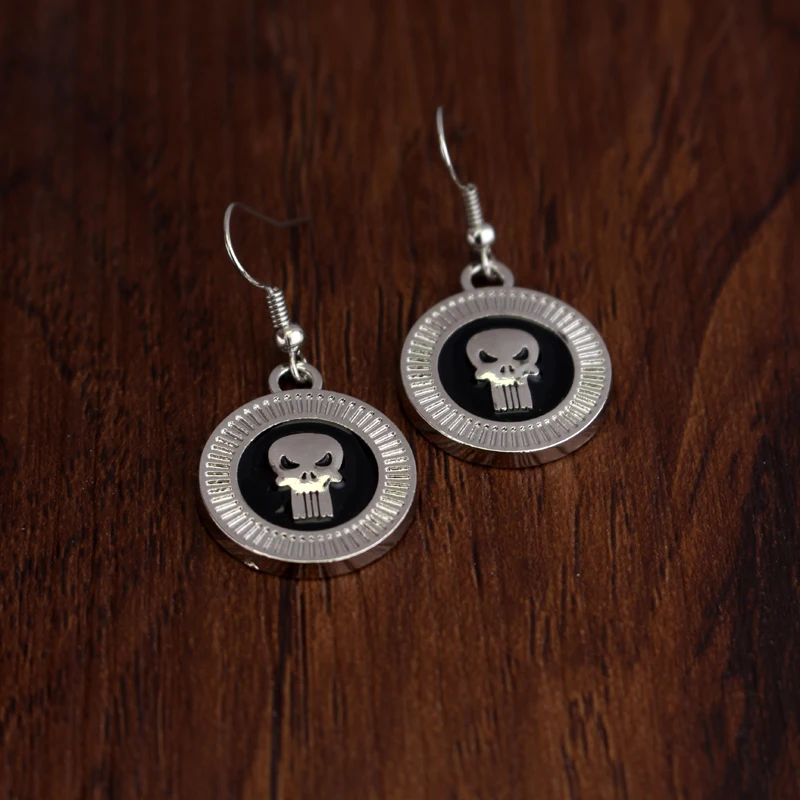Панк Череп Каратель супергерой серьги для женщин Хэллоуин вечерние ювелирные