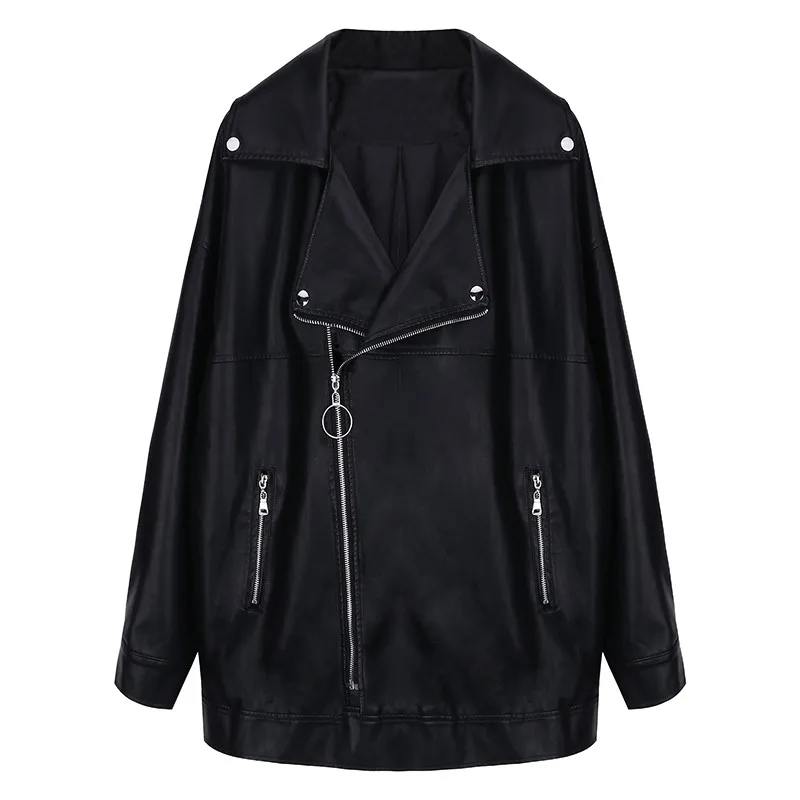 Европейские женские кожаные куртки большого размера бойфренды ретро пальто в