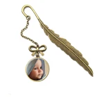 Suteyi, модные индивидуальное фото слово Закладка Подвески Бронзовый цвет кожа ретро стекло подвеска пользовательские ювелирные изделия