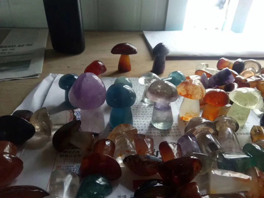 1pcs natural hand carved crystal mushroom gemstone specimen healing for &amp Home and office decoration | Дом и сад