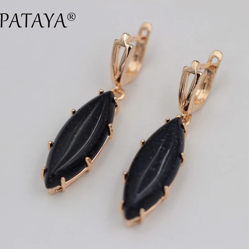 PATAYA, эксклюзивный RU,, 585, розовое золото, висячие серьги, разноцветные, натуральный камень, серьги для женщин, вечерние, свадебные, индийские ювелирные изделия