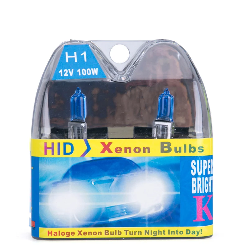 2PCS/Pairs H1 100w 12v 6000k halogen lamp car bulbs 6000K white 12V bulb High Power fog Light Source Headllight Bulbs | Автомобили и