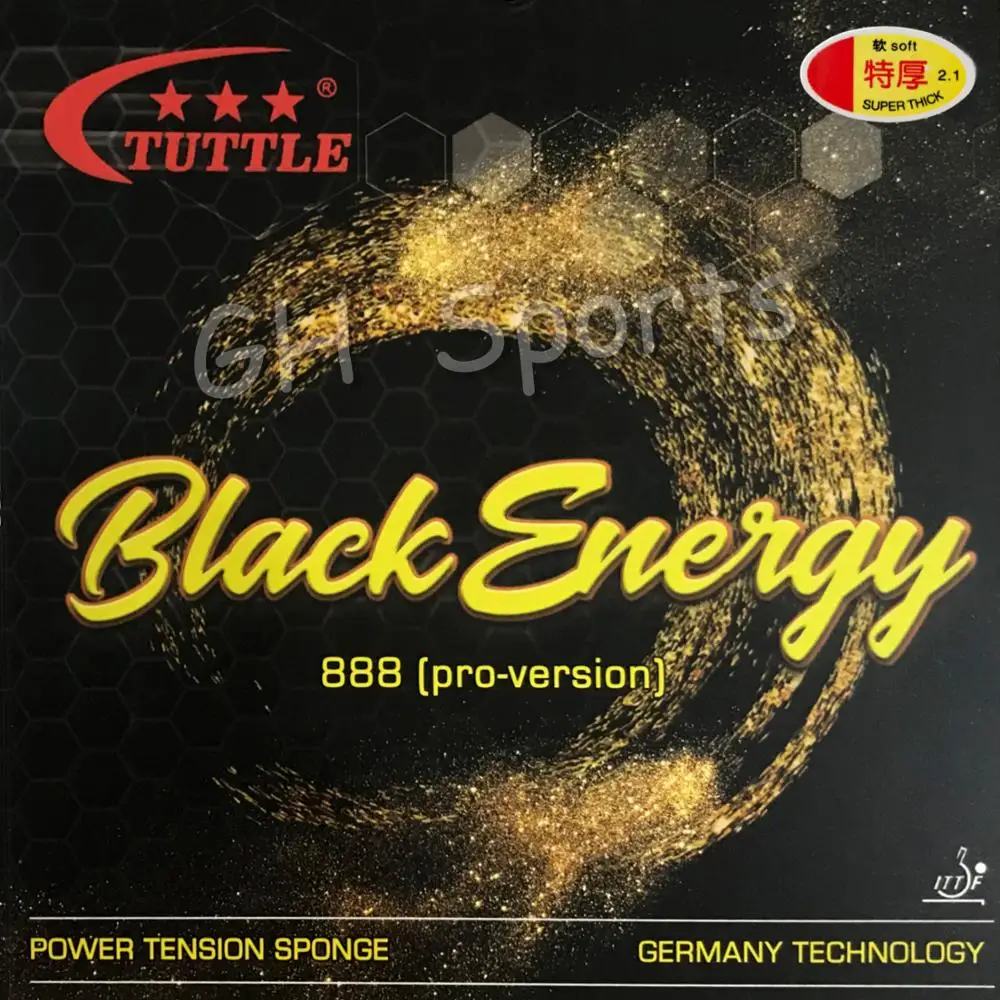 Tuttle Black Energy 888 Германия торт Губка 40 + Настольный теннис Резина пинг понг резина