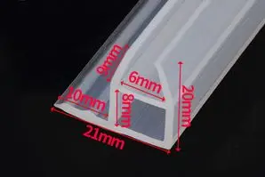 corner 6MM Высококачественная стеклянная дверная изоляция 5 M F U H, силиконовый резиновый для душа для дверей и окон в комнате уплотнение стекла, прокладка, прокладка для окон - Цвет: corner 6MM