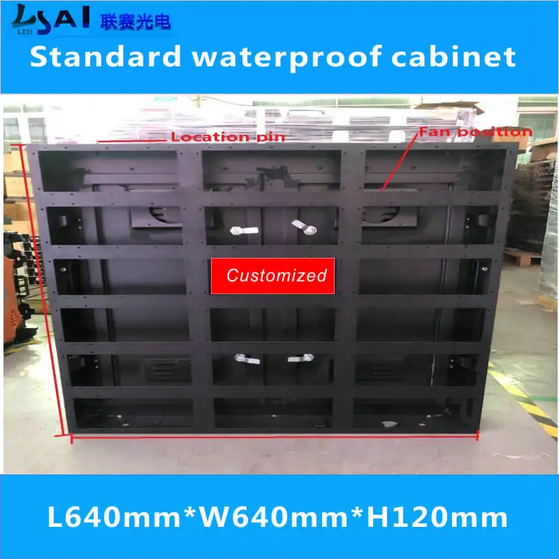 Светодиодный Стандартный водонепроницаемый шкаф/L640xW640xH120mm светодиодный уличный и закрытый светодиодный дисплей