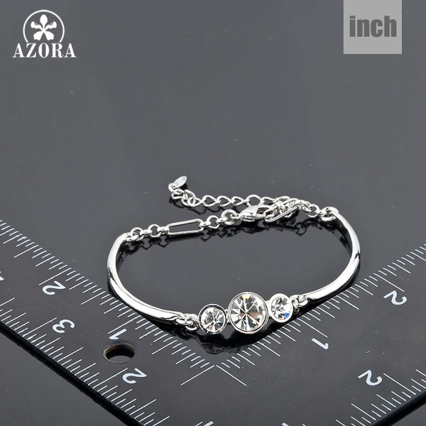 3 шт. прозрачный браслет AZORA из австрийского хрусталя цвета белого золота TS0007|a